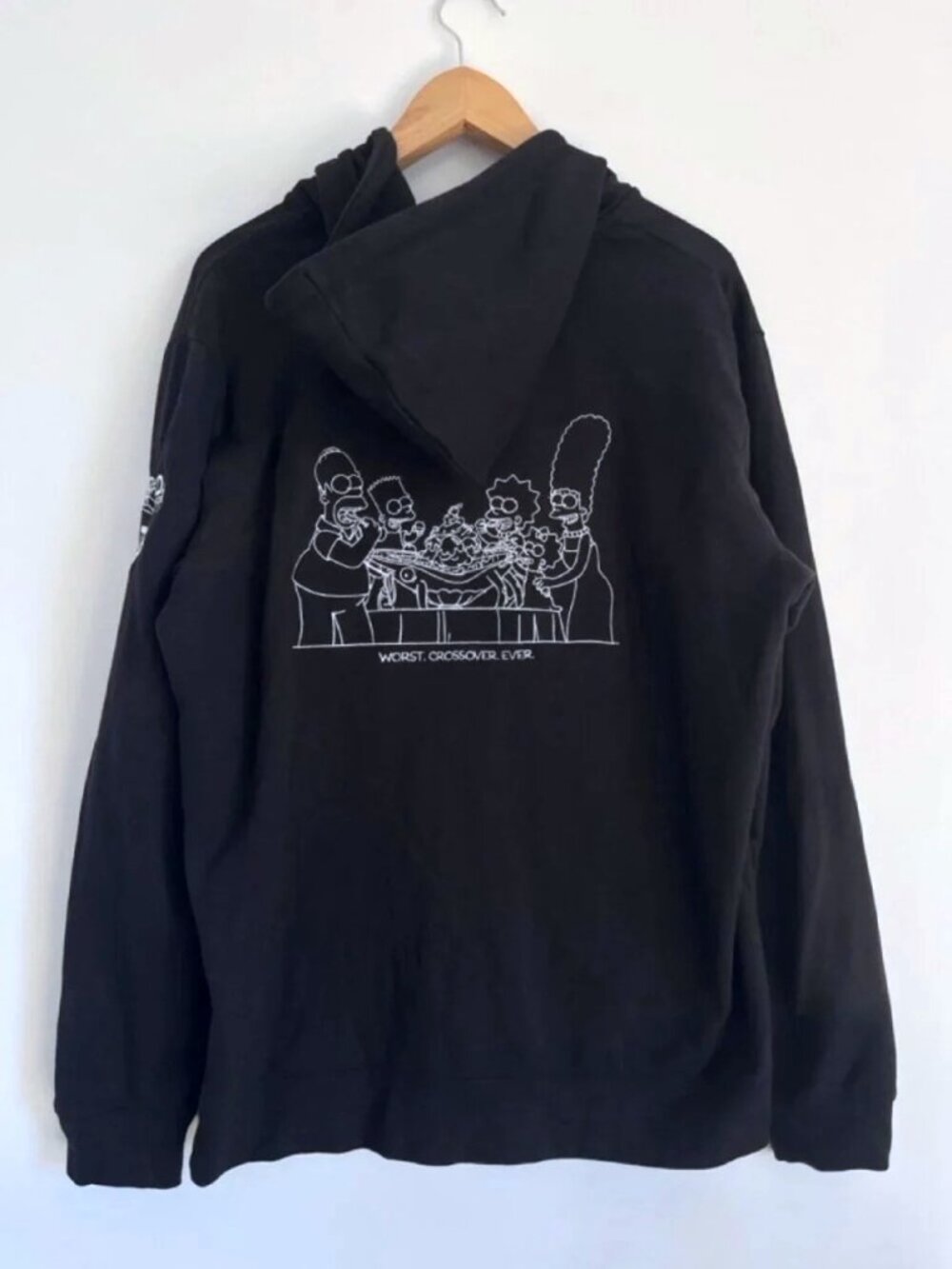 Fortnite x Simpsons Zip Hoodie Black XL Gamer cartoon Homer Bart Marge New Era